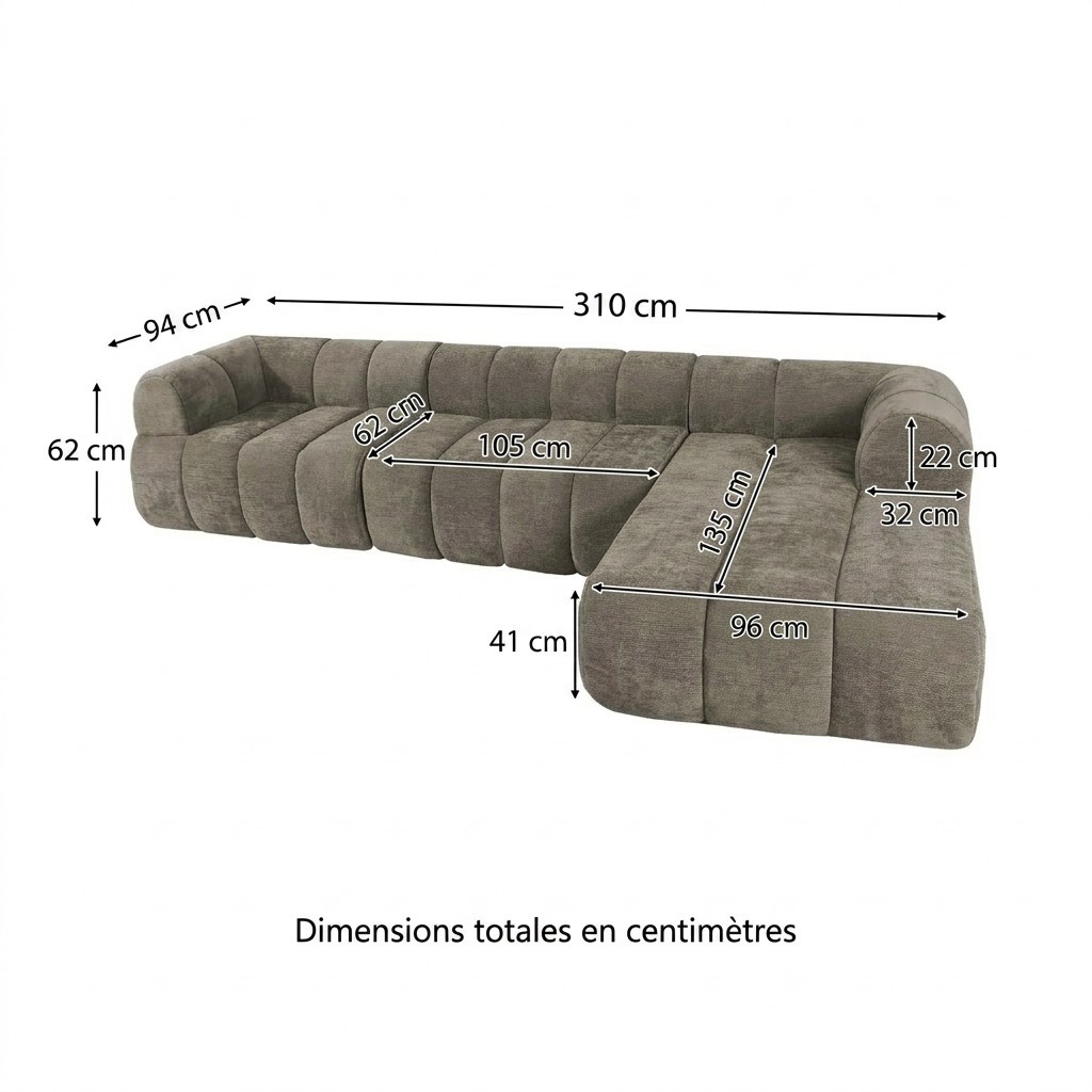 Sofa Savane - Dimensions (cm)